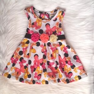 Girls 2T Pink & Orange Butterfly Summer Dress